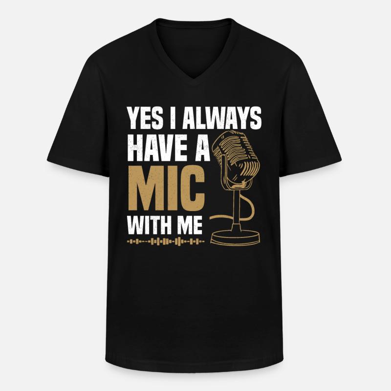 Podcaster Podcast - Männer-T-Shirt mit V-Ausschnitt - Schwarz