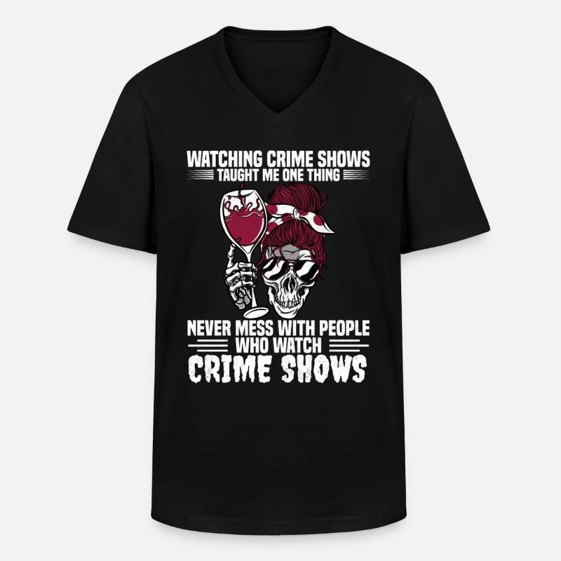 True Crime - Männer-T-Shirt mit V-Ausschnitt - Schwarz