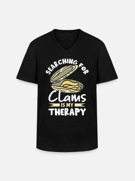Mussels Seafood - Men's V-Neck T-Shirt - black