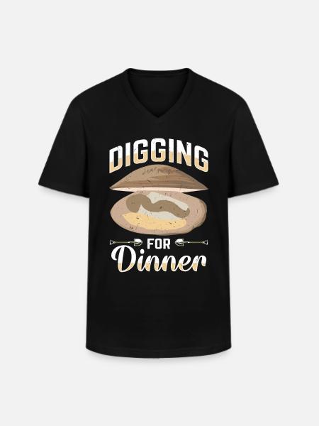 Mussels Seafood - Men's V-Neck T-Shirt - black