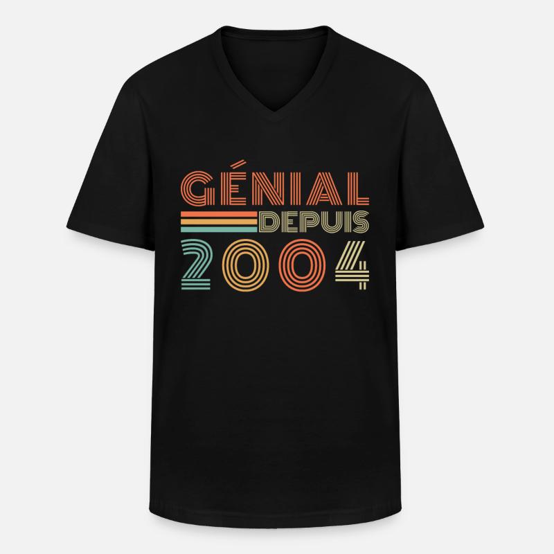 Fantastisch seit 2004 Retro Geburtstagsgeschenk - Männer-T-Shirt mit V-Ausschnitt - Schwarz
