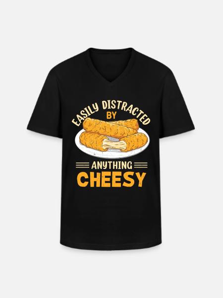 Mozzarella Sticks Cheese - Men's V-Neck T-Shirt - black