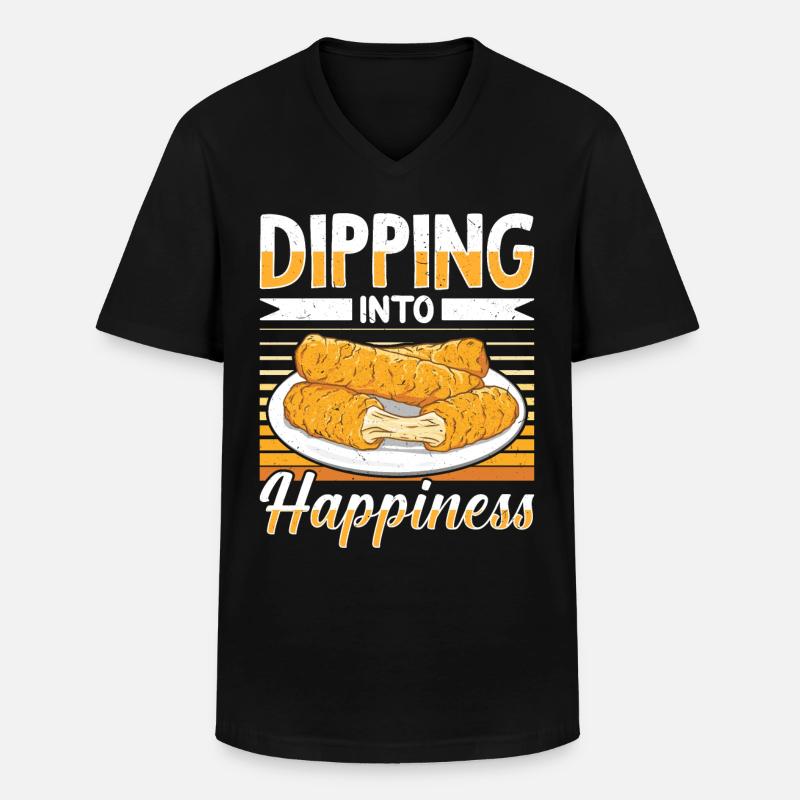 Mozzarella Sticks Cheese - Men's V-Neck T-Shirt - black