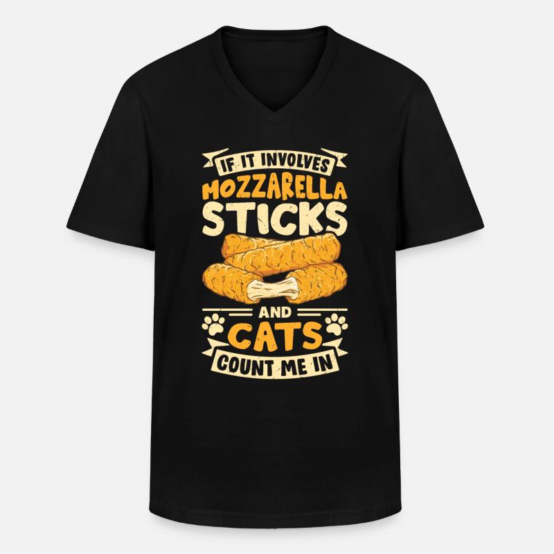 Mozzarella Sticks Cheese - Men's V-Neck T-Shirt - black