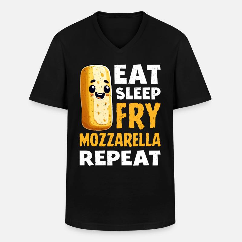 Mozzarella Sticks Käse - Männer-T-Shirt mit V-Ausschnitt - Schwarz