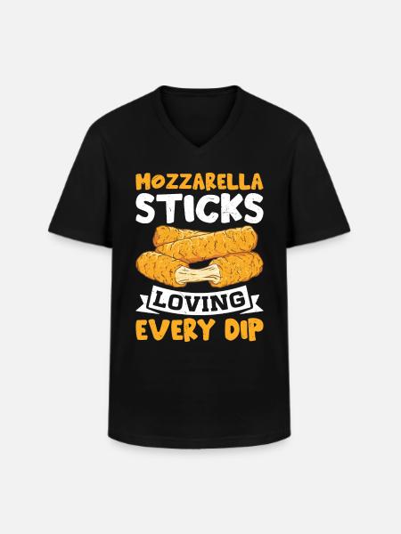 Mozzarella Sticks Cheese - Men's V-Neck T-Shirt - black