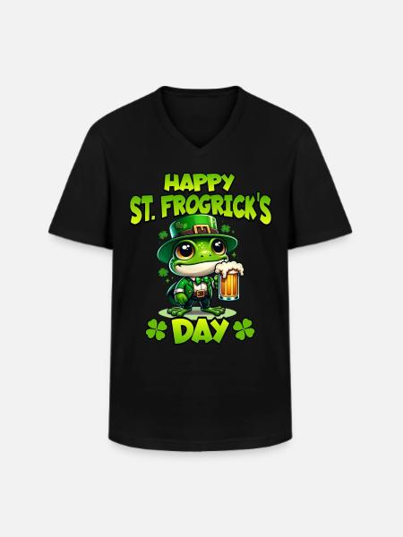 Frog Patrick's Day - Men's V-Neck T-Shirt - black
