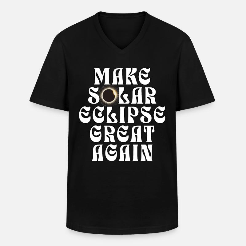 Solar Eclipse 2024 - Men's V-Neck T-Shirt - black