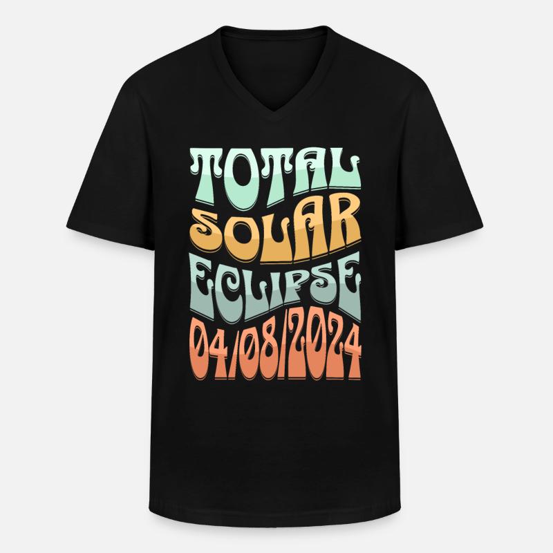 Sonnenfinsternis - Männer-T-Shirt mit V-Ausschnitt - Schwarz
