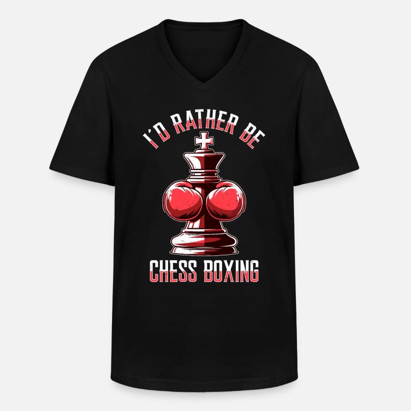 Schachboxen - Männer-T-Shirt mit V-Ausschnitt - Schwarz