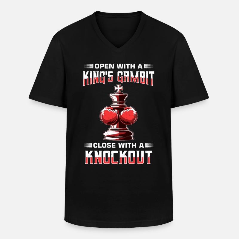Schachboxen - Männer-T-Shirt mit V-Ausschnitt - Schwarz