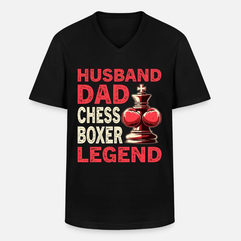 Schachboxen - Männer-T-Shirt mit V-Ausschnitt - Schwarz