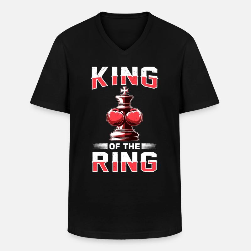 Boxe d’échecs - T-shirt col V Homme - noir