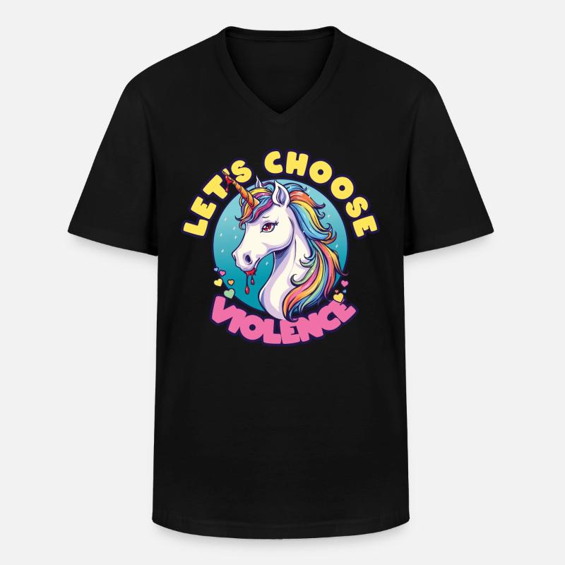 Lets choose Violence - Männer-T-Shirt mit V-Ausschnitt - Schwarz