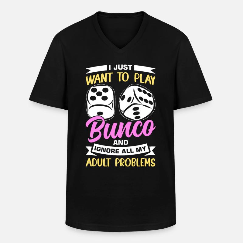 Bunco - Männer-T-Shirt mit V-Ausschnitt - Schwarz