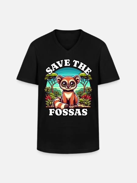 Fossa Fossas - T-shirt col V Homme - noir