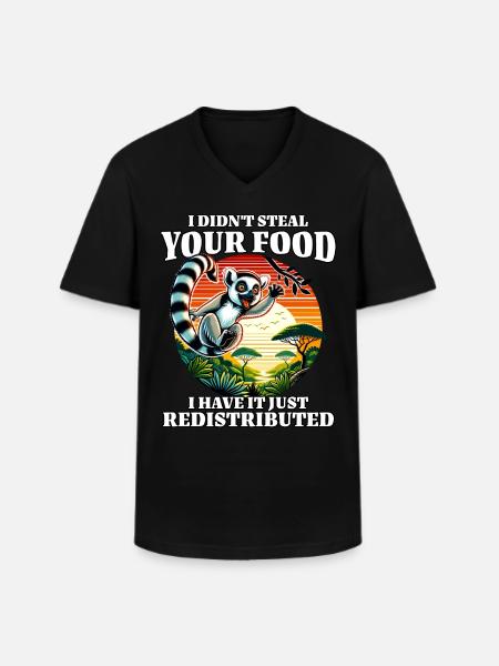 Lemur Sprüche - Männer-T-Shirt mit V-Ausschnitt - Schwarz