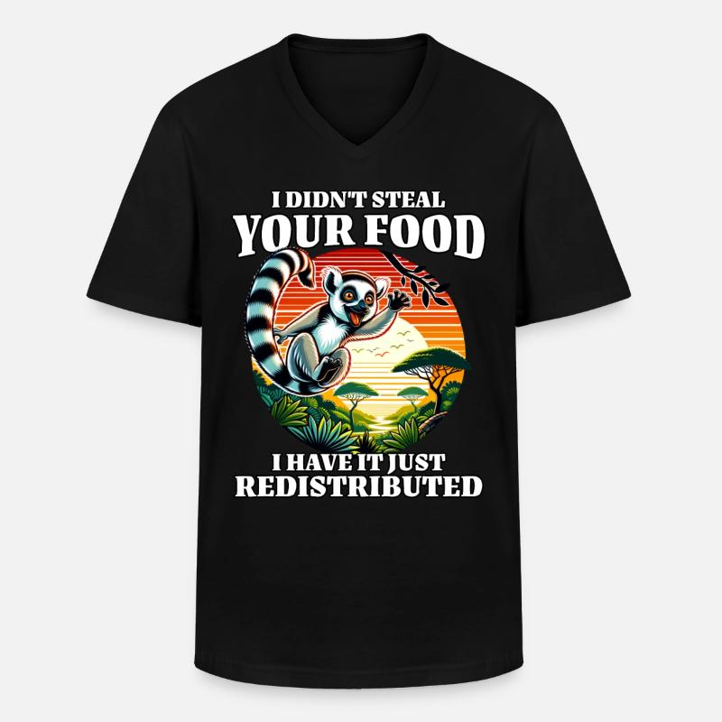 Lemur Sprüche - Männer-T-Shirt mit V-Ausschnitt - Schwarz