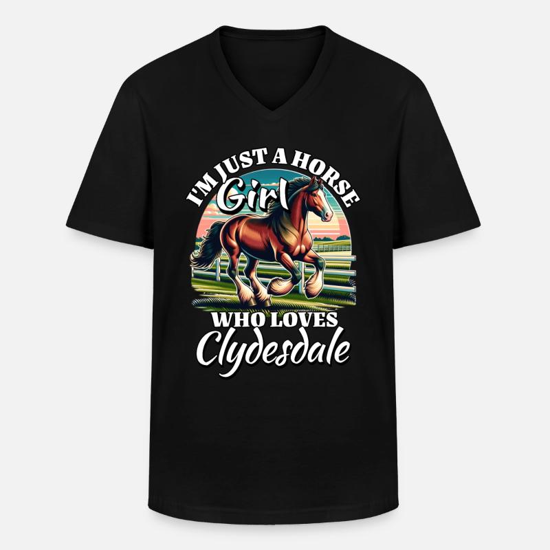 Clydesdale Mädchen - Männer-T-Shirt mit V-Ausschnitt - Schwarz