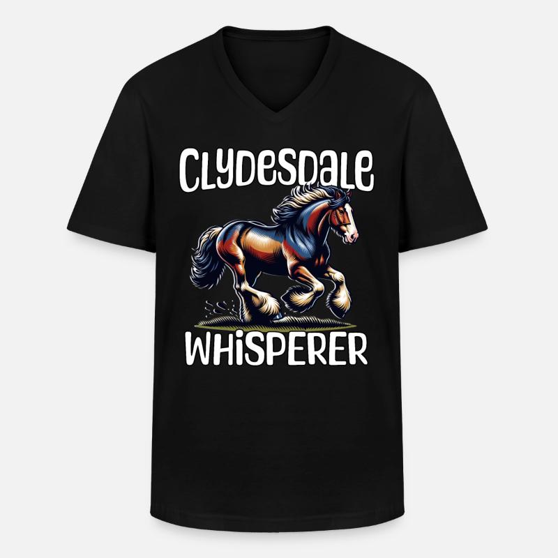 Clydesdale Flüsterer - Männer-T-Shirt mit V-Ausschnitt - Schwarz