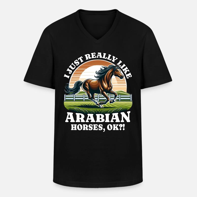 Arabian Pferd - Männer-T-Shirt mit V-Ausschnitt - Schwarz
