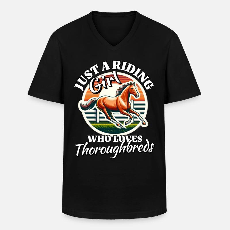 Thoroughbred Mädchen - Männer-T-Shirt mit V-Ausschnitt - Schwarz