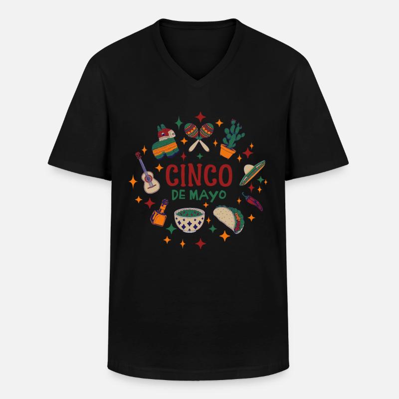 Cinco De Mayo - Männer-T-Shirt mit V-Ausschnitt - Schwarz