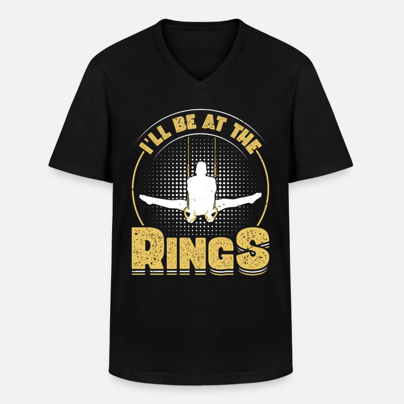 Ringturner Turnen - Männer-T-Shirt mit V-Ausschnitt - Schwarz