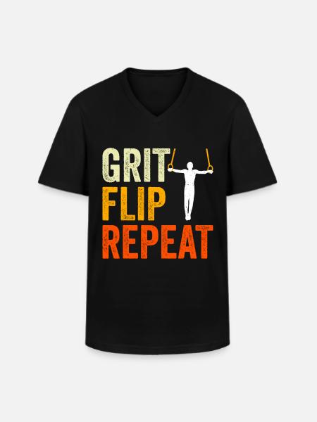 Ring Gymnastics Gymnastics - Men's V-Neck T-Shirt - black