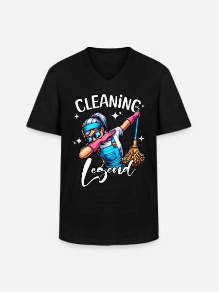 Cleaner Legend - Men's V-Neck T-Shirt - black