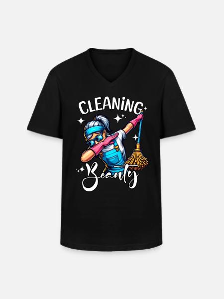 Putzfrau - Männer-T-Shirt mit V-Ausschnitt - Schwarz