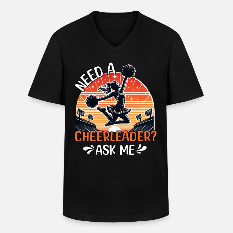 Cheerleader - Männer-T-Shirt mit V-Ausschnitt - Schwarz