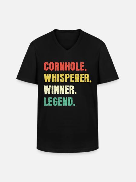 Cornhole Whisperer - Men's V-Neck T-Shirt - black