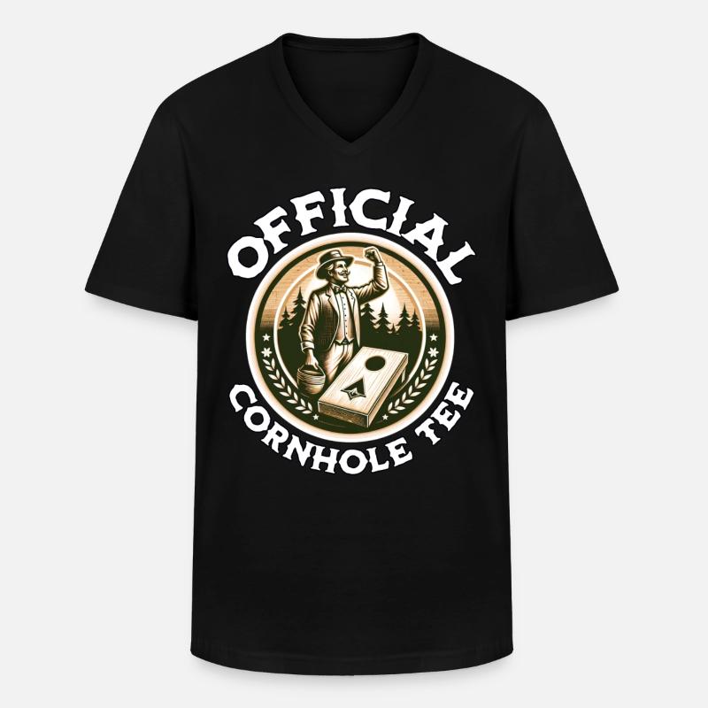 Cornhole - Männer-T-Shirt mit V-Ausschnitt - Schwarz