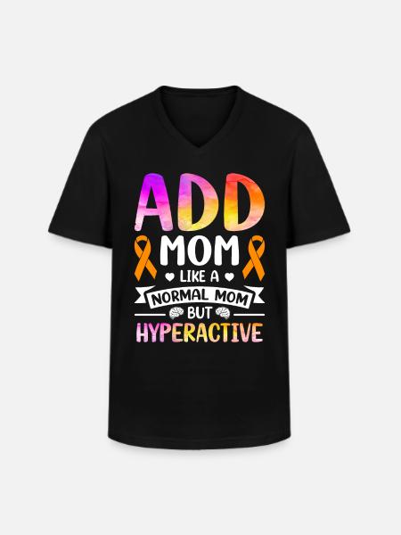 Attention Deficit Hyperactivity Disorder ADD - T-shirt med V-ringning herr - svart