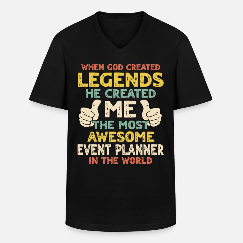 Event Planer - Männer-T-Shirt mit V-Ausschnitt - Schwarz