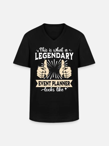 Legendary Event Planner - Men's V-Neck T-Shirt - black