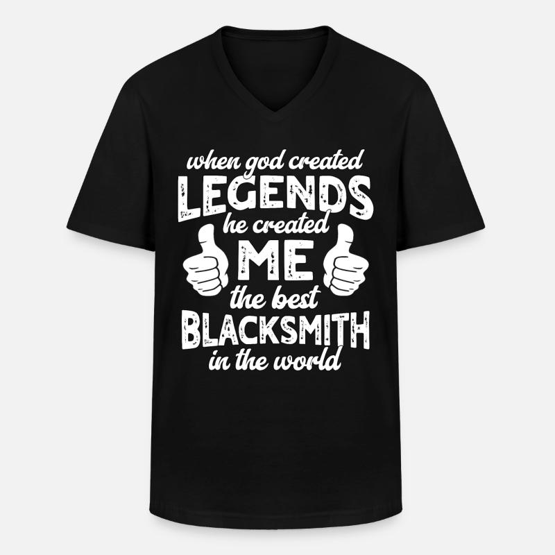 Bester Schmied Legende - Männer-T-Shirt mit V-Ausschnitt - Schwarz