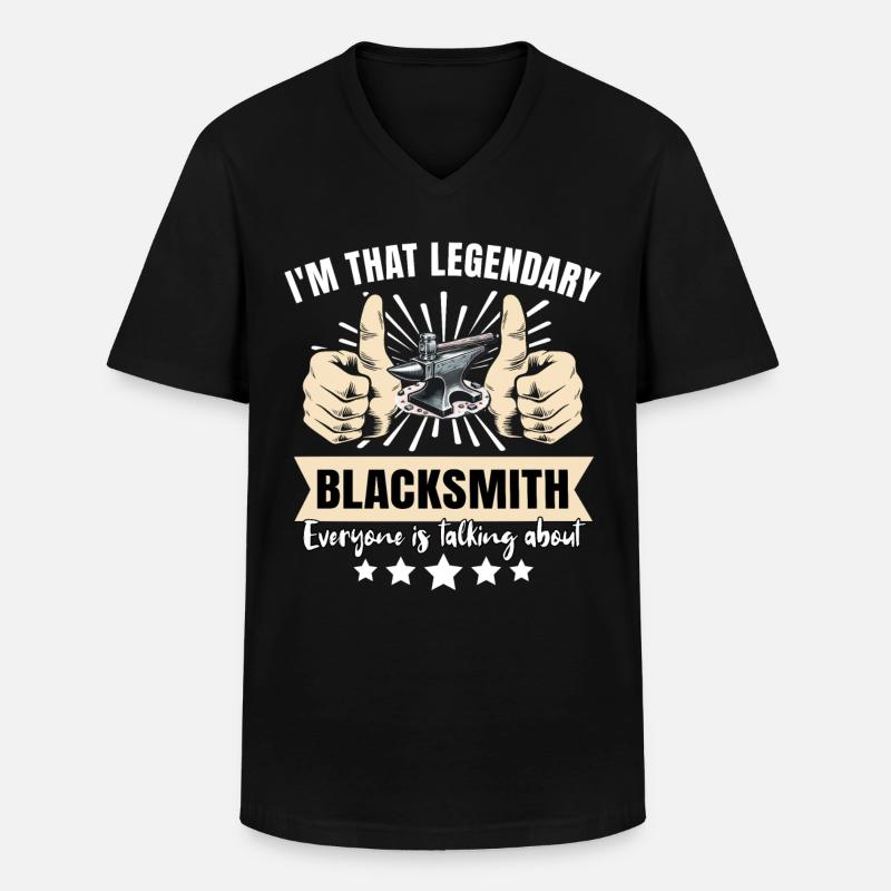 Legendärer Schmied - Männer-T-Shirt mit V-Ausschnitt - Schwarz