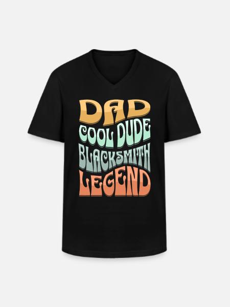 Papa Blacksmith - Men's V-Neck T-Shirt - black