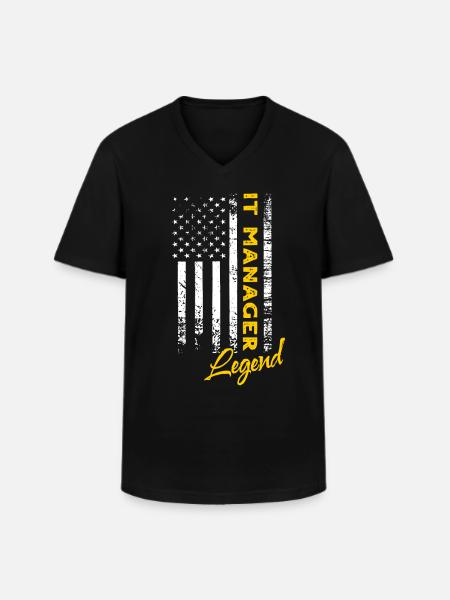 IT Manager Legend - Men's V-Neck T-Shirt - black