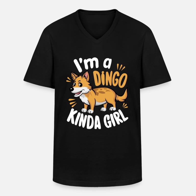 Australischer Dingo - Männer-T-Shirt mit V-Ausschnitt - Schwarz