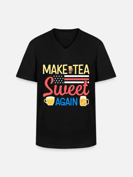 Thé sucré - T-shirt col V Homme - noir