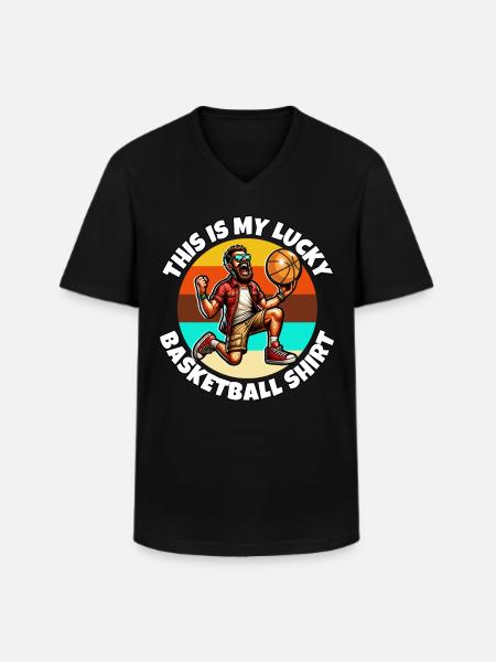 Basket-ball - T-shirt col V Homme - noir