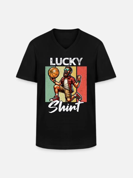 Basket-ball - T-shirt col V Homme - noir