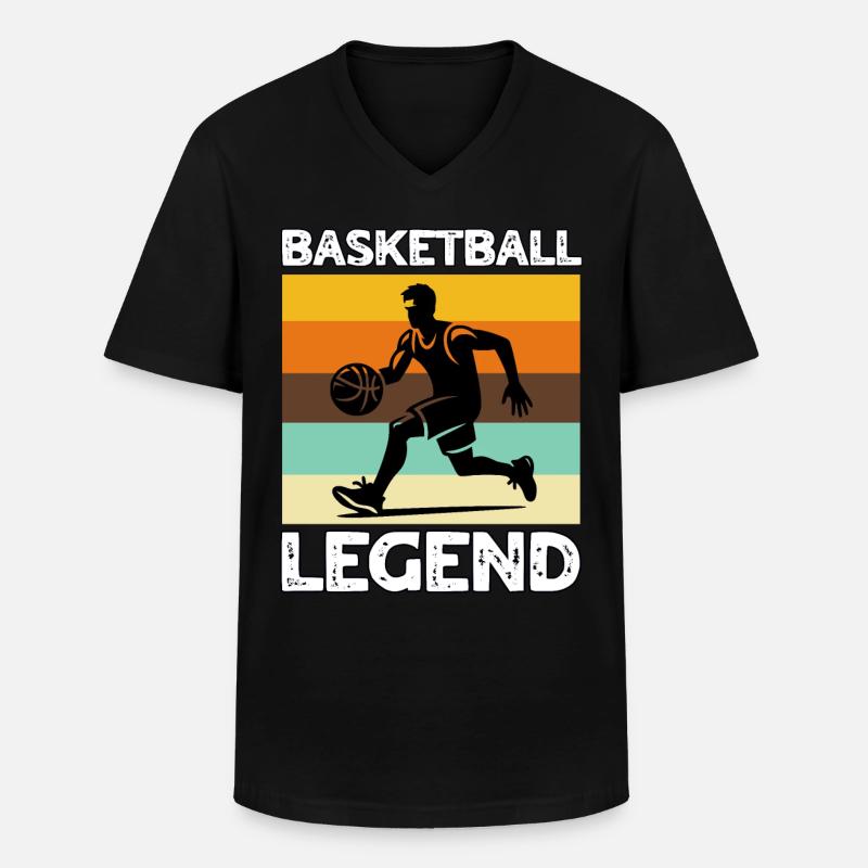 Basketball Legende - Männer-T-Shirt mit V-Ausschnitt - Schwarz