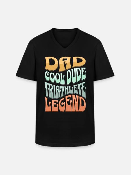 Dad Triathlete - Men's V-Neck T-Shirt - black