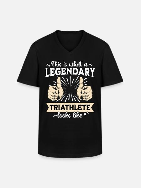 Legendary Triathlete - Men's V-Neck T-Shirt - black