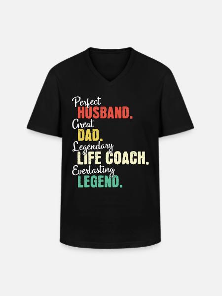 Life Coach Dad - Men's V-Neck T-Shirt - black