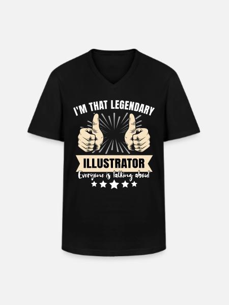 Legendary Illustrator - Men's V-Neck T-Shirt - black